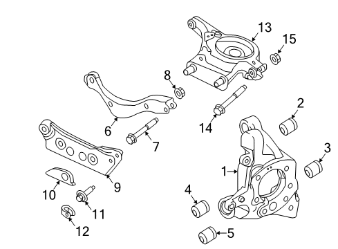 2017 Nissan Maxima Rear Suspension Components, Upper Control Arm, Stabilizer Bar Bush-Panhard Rod Diagram for 55135-3TA0B