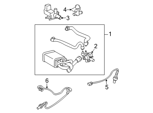 2004 Toyota Prius Powertrain Control Vapor Canister Diagram for 77740-47050