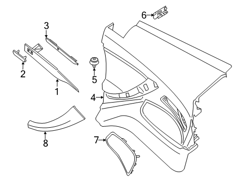 2013 BMW 640i Interior Trim - Quarter Panels Side Trim Panel, Leather, Left Diagram for 51437291857