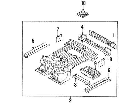 2000 Kia Sportage Rear Body & Floor Service Box Assembly Diagram for 0K01F53830