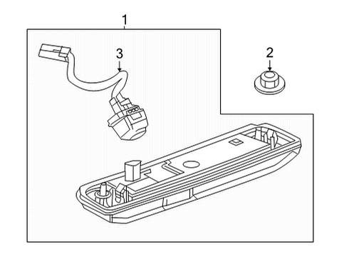 2020 Buick Encore GX License Lamps License Lamp Assembly Diagram for 42734779