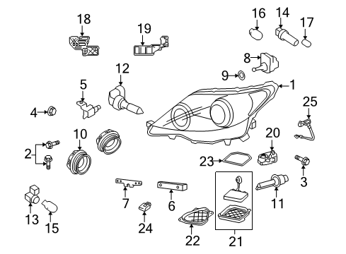 2009 Lexus LS460 Headlamps Lower Seal Diagram for 90075-68007