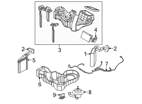 2008 Dodge Viper Air Conditioner Core-Heater Diagram for 5093247AB