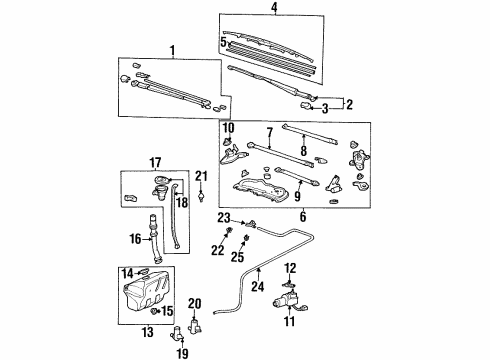 1996 Honda Odyssey Wiper & Washer Components Cap, Pivot (Driver Side) Diagram for 76558-SL0-A01