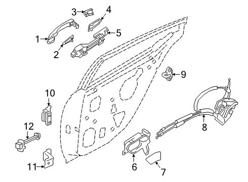 2022 Nissan Altima Lock & Hardware LOCK & REMOTE CONTROL ASSY-REAR DOOR, RH Diagram for 82500-9HE0C