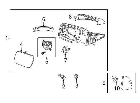 2011 Ford Explorer Mirrors Mirror Outside Diagram for BB5Z-17683-AA