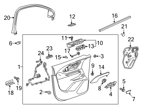 2018 GMC Terrain Interior Trim - Front Door Lock Switch Diagram for 23397508