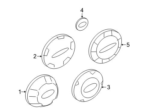 2003 Ford Explorer Wheel Covers & Trim Cap Diagram for 1L2Z-1130-CA