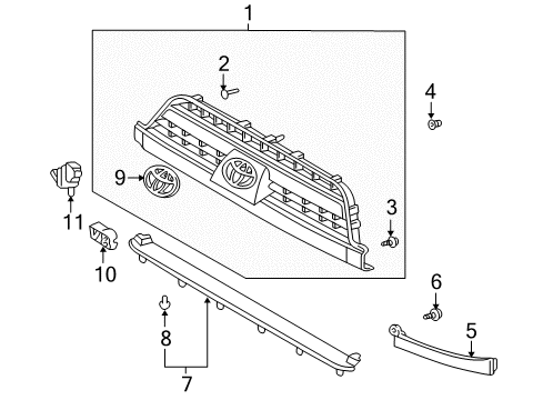 2005 Toyota 4Runner Automatic Temperature Controls Filler Panel Diagram for 52513-35080