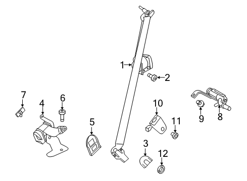 2017 Ford Police Interceptor Utility Seat Belt Retractor Retainer Diagram for BB5Z-78611B46-BD