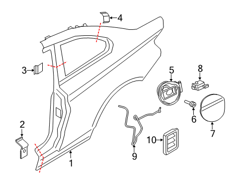 2015 BMW 228i xDrive Quarter Panel & Components Cover Pot Diagram for 51177286043