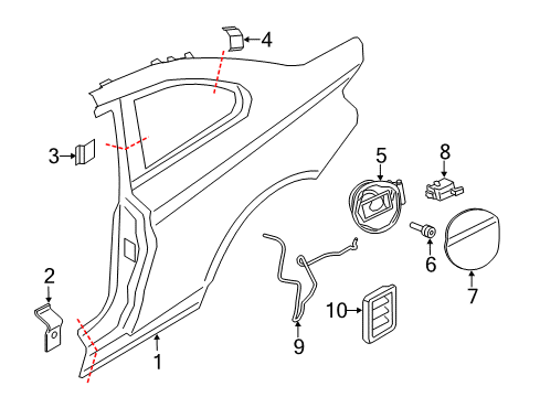 2017 BMW M2 Quarter Panel & Components Cover Pot Diagram for 51177270745