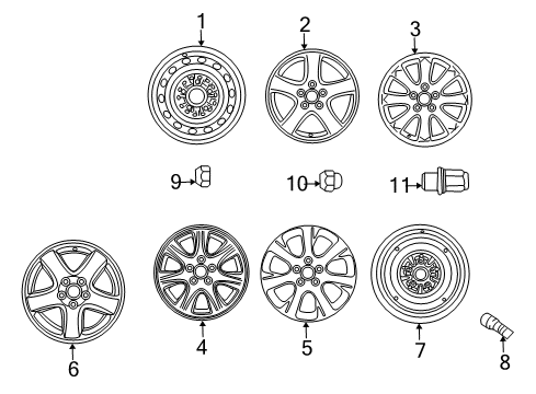 2005 Toyota Camry Wheels Spare Wheel Diagram for 42611-06060