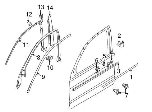 2000 BMW 528i Exterior Trim - Front Door Expanding Nut Diagram for 51321960663