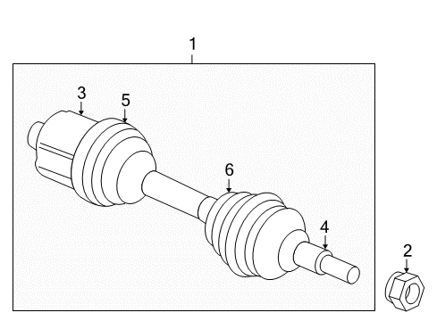 2015 GMC Terrain Drive Axles - Front Axle Diagram for 22866872