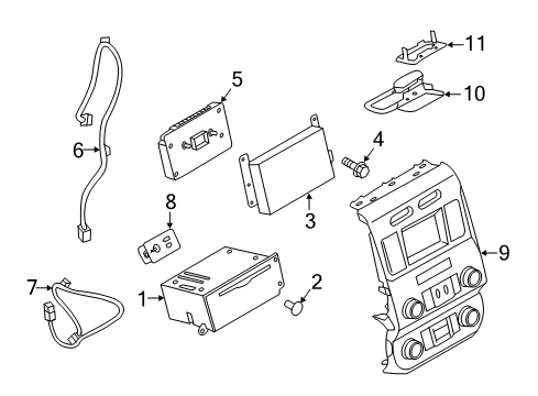 2015 Ford F-150 Navigation System GPS Antenna Diagram for FL3Z-10E893-D