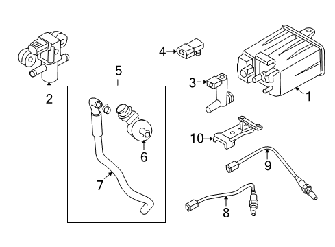 2008 Infiniti G37 Powertrain Control Hose-Fuel Evaporation Control Diagram for 14912-JK23B