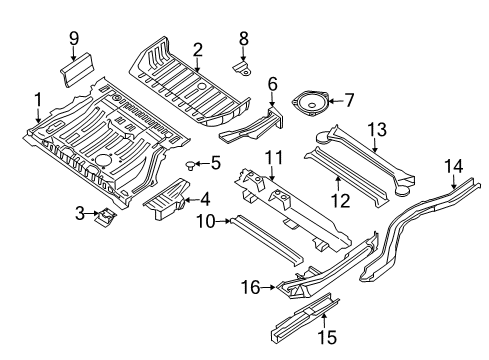 2009 Nissan Quest Rear Body - Floor & Rails INSULATOR-Heat, Trunk Floor Diagram for 74772-CK000