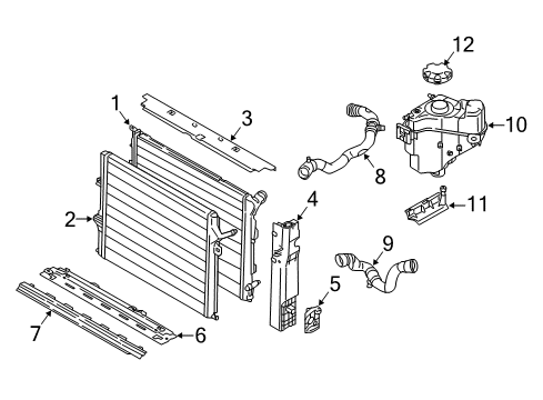 2017 BMW 340i Radiator & Components Engine Feed Radiator Upper Hose Diagram for 17128616548