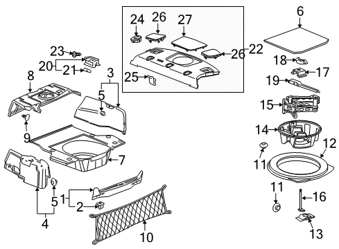 2007 Cadillac STS Interior Trim - Rear Body Jack Assembly Diagram for 13500358