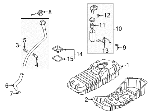 2003 Kia Sorento Senders Fuel Tank Assembly Diagram for 311103E200