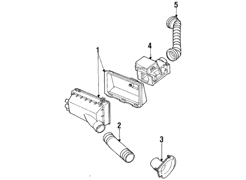 1986 Ford EXP Powertrain Control Outer Duct Diagram for E8FZ9A624B