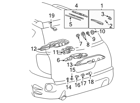 2006 Toyota Matrix Wiper & Washer Components Wiper Arm Diagram for 85221-01060