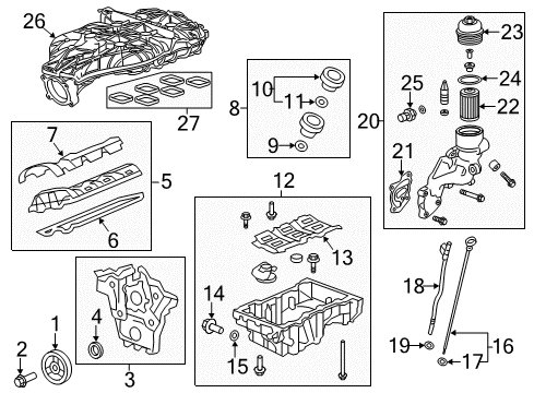2014 Cadillac ATS Intake Manifold ADAPTER ASM-OIL FLTR (W/ BYPASS VLV) Diagram for 12705323