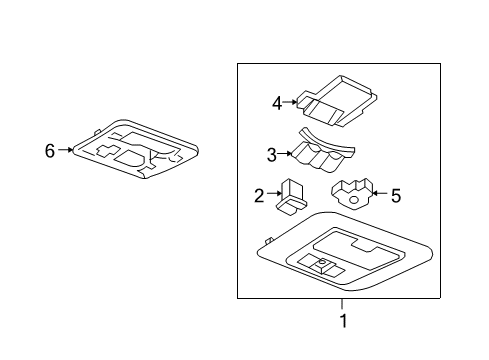 2009 Chevrolet Impala Overhead Console Mount Bracket Diagram for 15293709