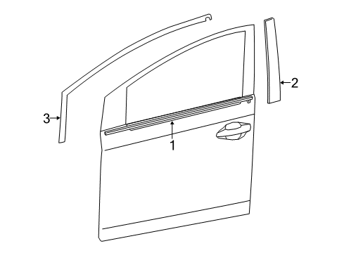 2012 Toyota Prius V Exterior Trim - Front Door Belt Molding Diagram for 75720-47031