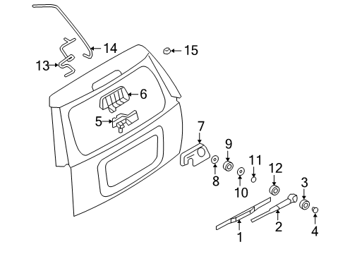2010 Ford Explorer Wiper & Washer Components Rear Washer Pump Diagram for 7L2Z-17664-A