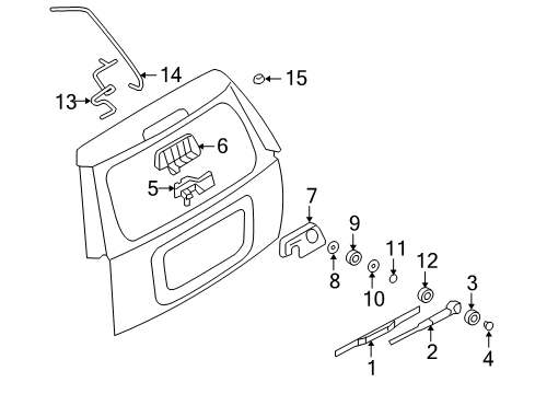 2010 Ford Explorer Wiper & Washer Components Wiper Arm Diagram for 5L2Z-17526-AB