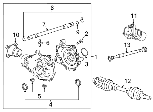 2018 Cadillac CT6 Carrier & Front Axles Front Axle Propeller Shaft Assembly Diagram for 23336889