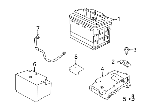 2008 Saturn Astra Battery Hold Down Diagram for 90228223