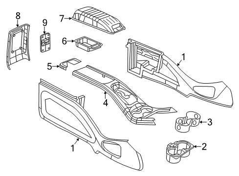 2014 Dodge Journey Console Cap-Console Diagram for 1VF33DW1AA