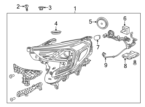 2018 GMC Terrain Headlamps Composite Assembly Diagram for 84815558