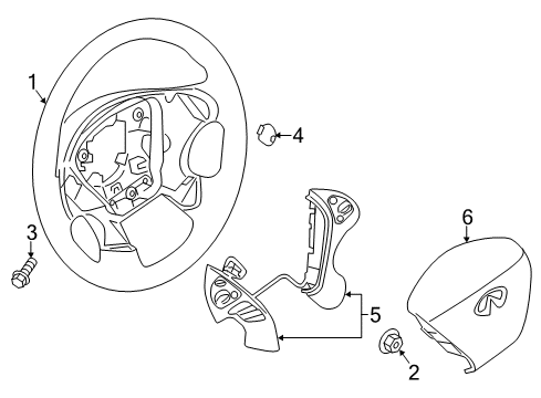 2013 Infiniti JX35 Steering Column & Wheel, Steering Gear & Linkage Switch Assy-Steering Diagram for 25550-3JA4B