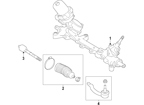 2019 Nissan Altima Steering Column & Wheel, Steering Gear & Linkage Gear & Linkage Diagram for 49001-6CA1C