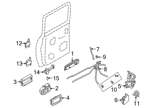 2001 Nissan Frontier Rear Door Hinge Assy-Rear Door, Upper LH Diagram for 82401-3S30A