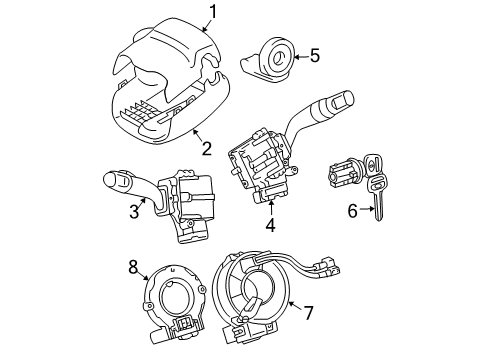 2007 Toyota Sienna Ignition Lock Upper Column Cover Diagram for 45286-08020-B0