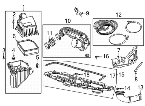 2021 GMC Yukon Air Intake Outlet Tube Diagram for 84789747