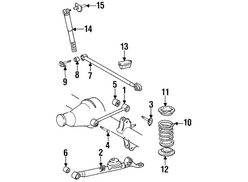1995 Toyota Previa Rear Suspension Rod Assy, Rear Lateral Control Diagram for 48740-28090
