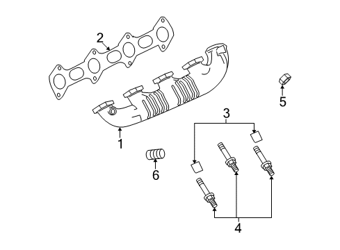 2010 Ford E-350 Super Duty Exhaust Manifold Manifold Nut Diagram for -W300051