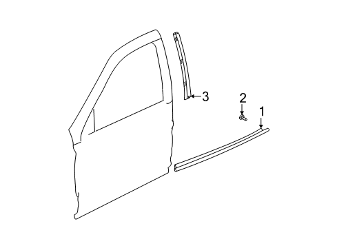 2001 Saturn L200 Exterior Trim - Front Door Sealing Strip, Front Side Door Window Outer Diagram for 22679785