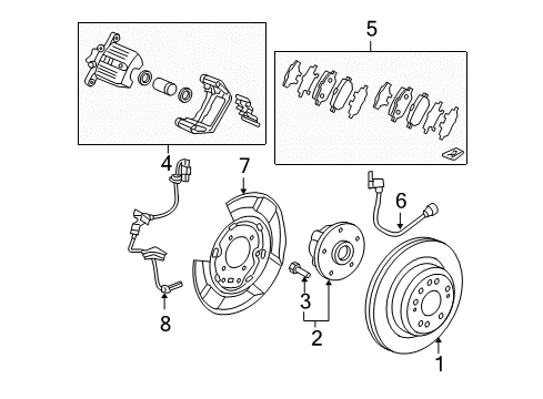 2006 Acura RL Anti-Lock Brakes Sensor Assembly, Right Rear Diagram for 57470-SJA-003