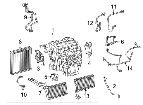 2019 Toyota Prius Prime HVAC Case Temperature Sensor Diagram for 88620-47050