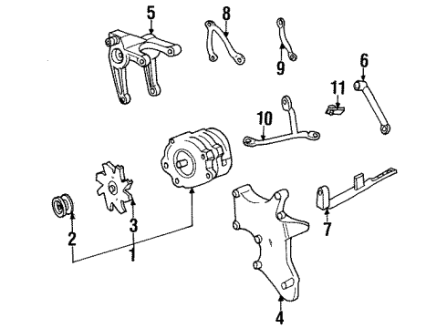 1999 Pontiac Firebird Alternator GENERATOR Assembly (Remanufacture) Diagram for 10464409