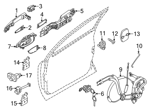 2020 Infiniti QX80 Switches Grip-Outside Handle Diagram for H0640-1A60D