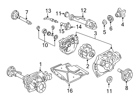 2002 Oldsmobile Bravada Carrier & Front Axles Seal Diagram for 19257296