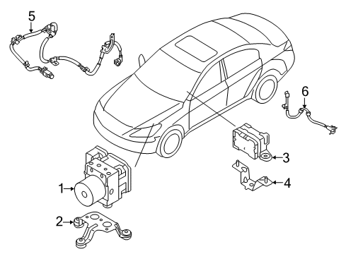 2015 Kia K900 ABS Components Bracket-Mounting Diagram for 58970-3T000